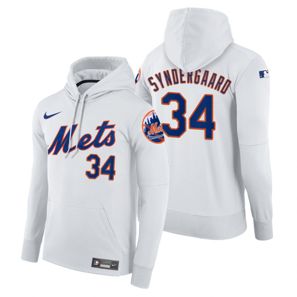 Men New York Mets #34 Syndergaard white home hoodie 2021 MLB Nike Jerseys